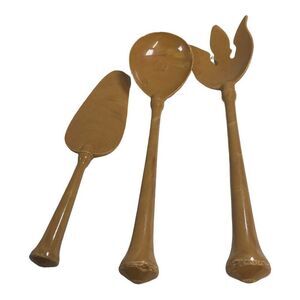 Vintage Art Deco Butterscotch Bakelite Fork Spoon and Cake / Pie Servers Set Lot